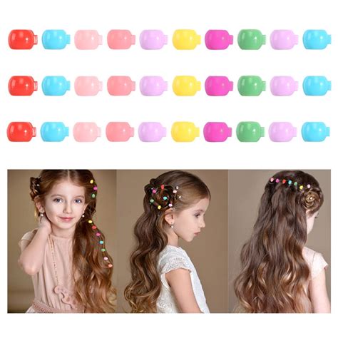 Mini Haarklammer Mini Haarclips Bunte Perle Haarspangen Kunststoff