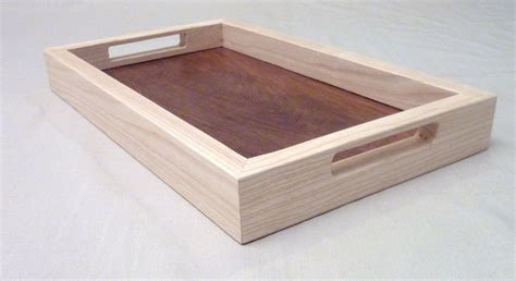 Modern wooden serving tray with handles. by Melcreationsbois