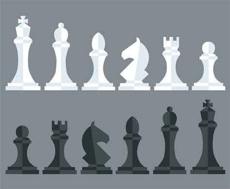 Black And White Chess Pieces Vector Vector Art & Graphics | freevector.com