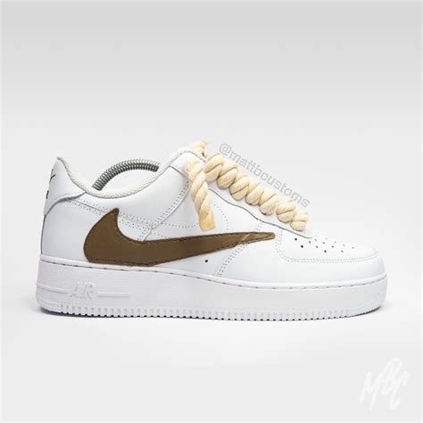 Reverse Swoosh Thicc Lace Design Custom Nike Air Force 1 Trainers