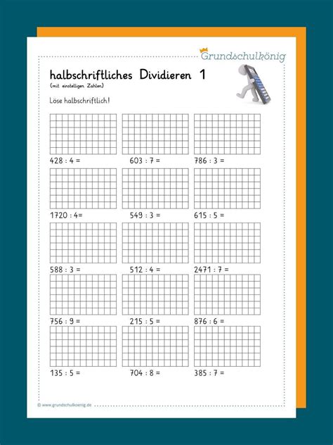 Halbschriftliche Division Klasse 4 Arbeitsblätter Kostenlos Worksheets