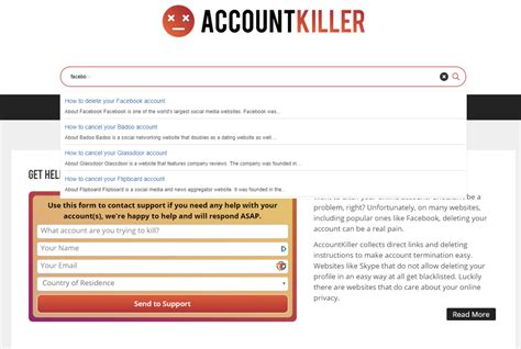 Accountkiller Helps To Delete Your Account On Popular Resources