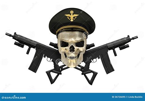 Army General Skull With Guns Stock Illustration Illustration Of Rank