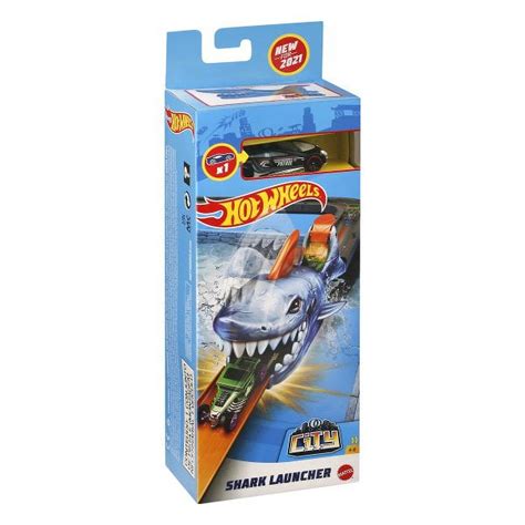 Hot Wheels City Shark Launcher Car Vehicle Playset (2 Pieces) - Walmart.com