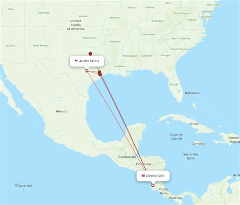 All Flight Routes From Austin To Guanacaste Aus To Lir Flight Routes