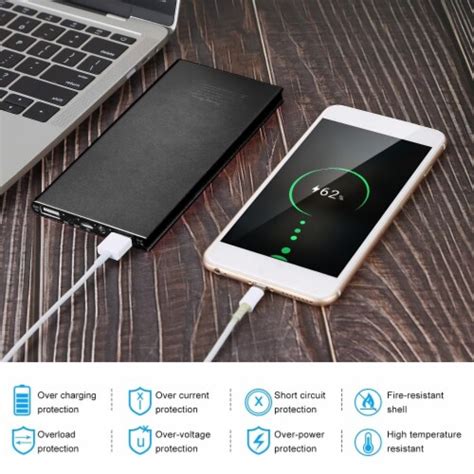 20000Mah Ultra Thin Power Bank Dual Usb Charger Black Rose Gold Hot