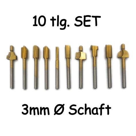 10 tlg HSS Fräsen Fräser Sets 3mm Fräser Dremel Proxxon Holz 3mm eBay