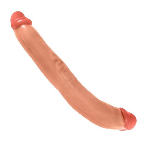 Prótese Flexível Duas Pontas Havaiano 35cm x 4 5cm Bege Lolla Sex