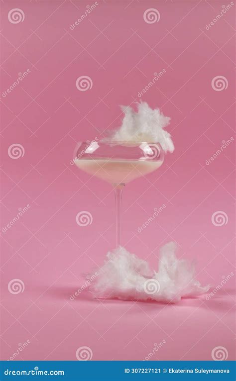 Pink Romantic Milk And Cotton Candy Glass Stock Image Image Of Candy Milk 307227121