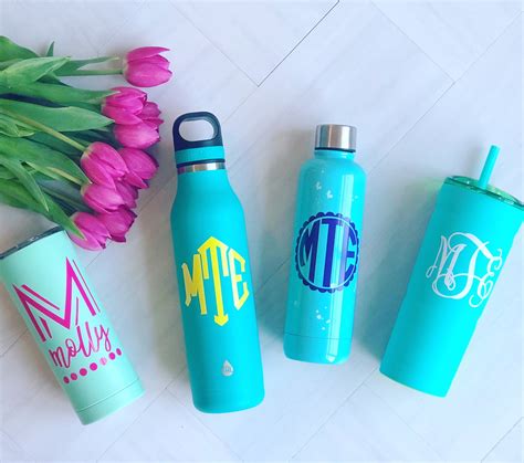 Water Bottle Labels Water Bottle Stickers Monogram Decal Etsy