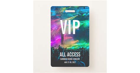 Custom Vip All Access Pass Concert Badge Id Badge Zazzle