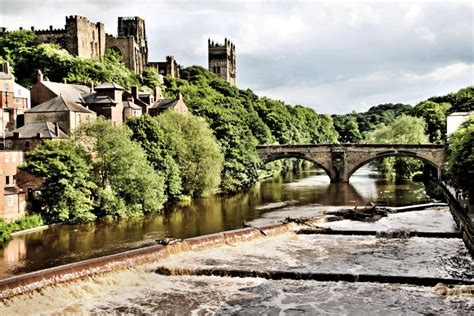 A View Of Durham Cathedral Across The River Wear Stock Image Image Of