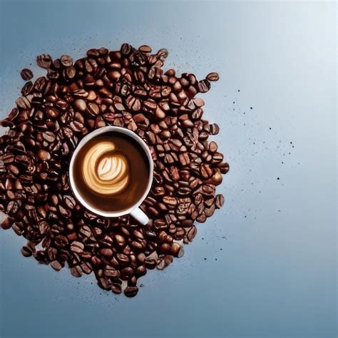 Premium Ai Image A Cup Of Coffee With A Few Coffee Beans In It