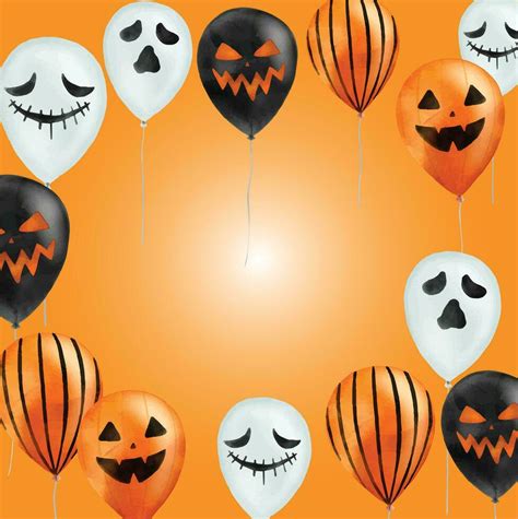 Happy Halloween Scary Air Balloons Holiday Concept With Halloween