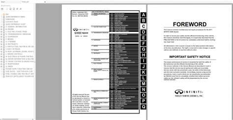 Infiniti Qx60 2017 Hybrid L50 Series Sm17eal50hu0 Workshop Manual And Circuit Diagram