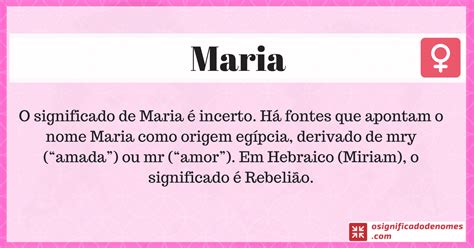 Qual É A Origem Do Nome - Qual é A Origem Do Nome Maria - BRAINCP