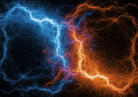 Fire And Ice Fractal Lightning Stock Illustration Illustration Of