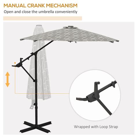 Outsunny M Convertible Cantilever Parasol And Centre Post Garden