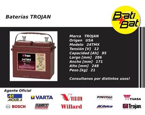 Batería Trojan 24tmx 12v Nautica Solar Eólica Ciclo Profundo En Venta