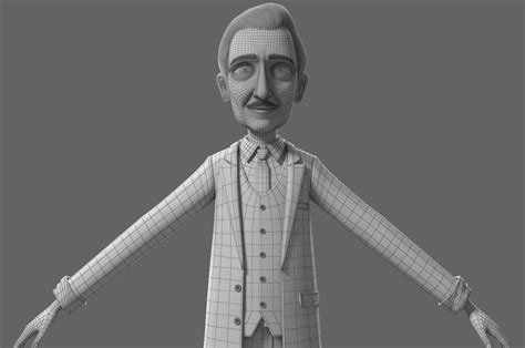 Cartoon Old Man Rigged D Model Rigged Cgtrader