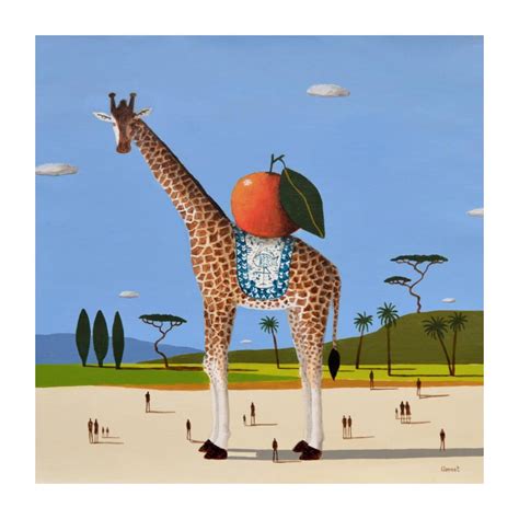 Painting Girafe à l orange by Lionnet Pascal Carré d artistes