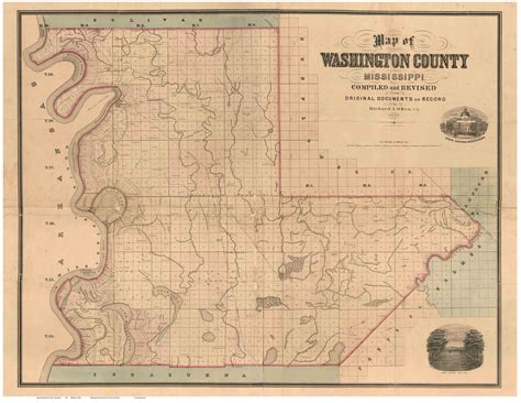 Washington County Mississippi 1871 Old Map Reprint Old Maps