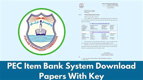 Pec Item Bank System 2024 Download Papers With Key