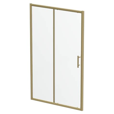 Luxura Sliding Shower Door 1000mm With 1000 X 800mm Tray 6mm Brushed