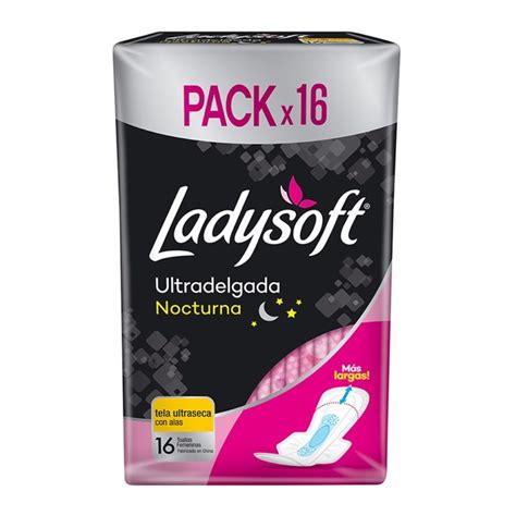 LADYSOFT TOALLA NOCTURNA ULTRADELGADA SECA CON ALAS X 16 Lagos