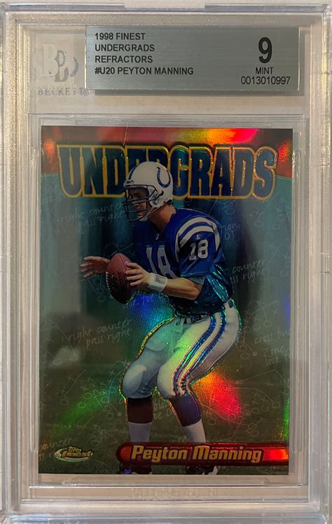 1998 Finest Peyton Manning Undergrads Refractor RC Rookie BGS 9 Case