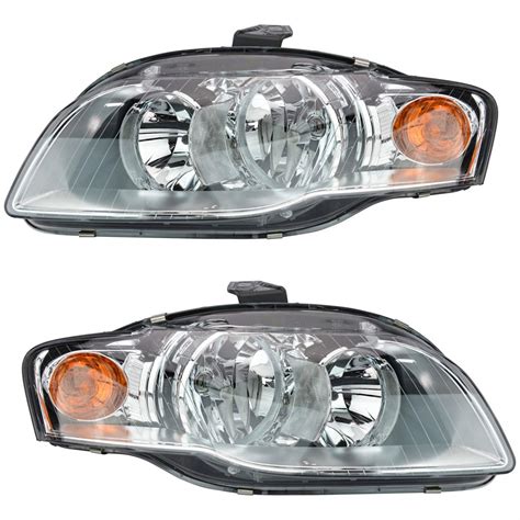 Headlights Headlamps Left Right Pair Set Halogen NEW For Audi A4 S4