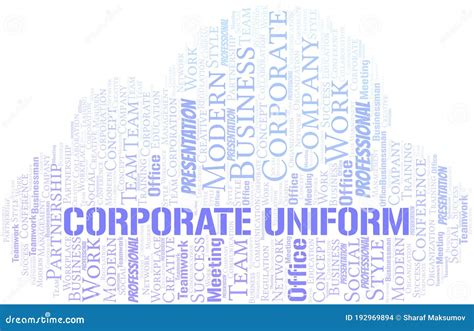 Corporate Uniform Vector Word Cloud Made With Text Only Stock Vector