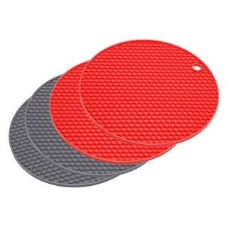 4pcs Silicone Trivet Mat Heat Resistant Pot Holder Hot Pads Dark Grey Red Bed Bath Beyond