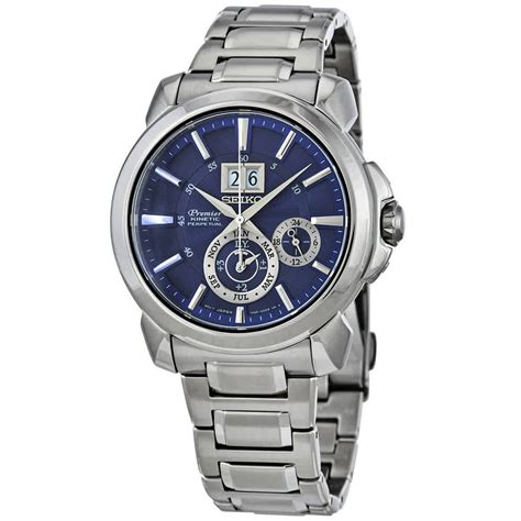 Seiko Seiko Premier Kinetic Perpetual Blue Dial Mens Watch Snp161