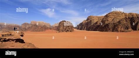 Overview Of The Desert At Wadi Rum Unesco World Heritage Site Jordan