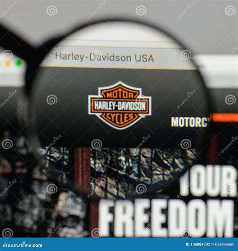 Milan, Italy - August 10, 2017: Harley-Davidson Logo on the Webs