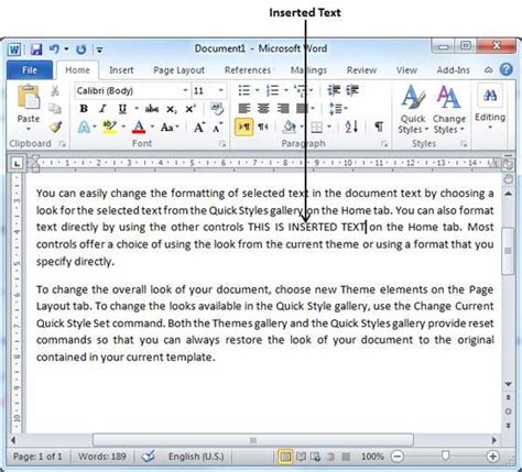 Insertar Texto En Word 2010