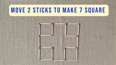 Matchstick Puzzle Move 2 Sticks To Make 7 Square Viral Puzzles