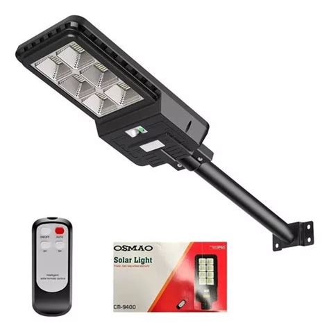 Foco Solar Led Exterior Lupa Luminaria Poste Y Sensor W Cuotas