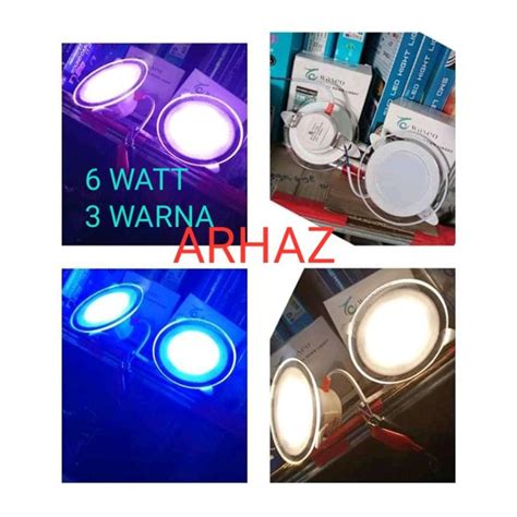 Jual Lampu Led Akrilik Downlight Ori 3 Warna 6watt Voltase 220v Kuning