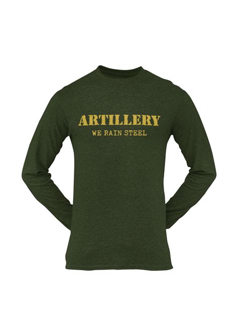 Mens Army Full Sleeve T Shirt Artillery We Rain Steel Olive Planet