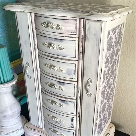 Extra Large Vintage Jewelry Armoire Jewelry Box SHABBY CHIC Etsy