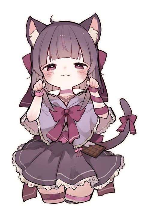 Safebooru 1girl 3 Animal Ears Bangs Black Dress Blush Bow Brown Hair