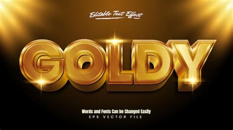 Premium Vector Editable 3d Gold Text Effect