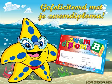 Jakosawi Gratis Wenskaarten E Cards Zwemdiploma B Gefeliciteerd