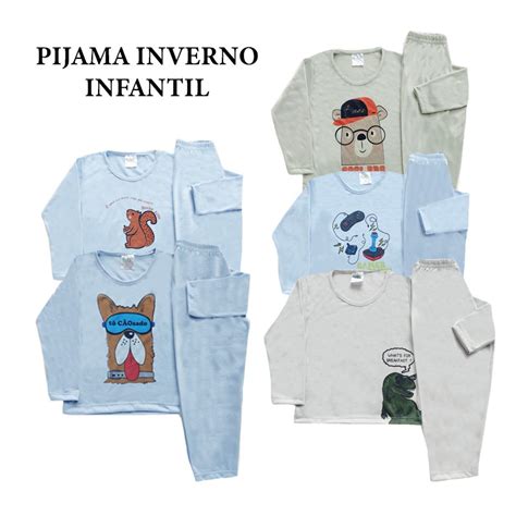 Kit Sortido Pe As Pijama Inverno Infantil Menino Tamanho Anos