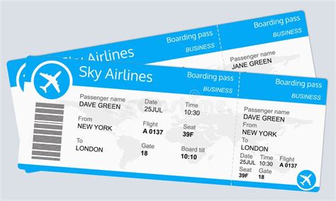 Plane Ticket Airline Boarding Pass Template Airport And Plane Pass