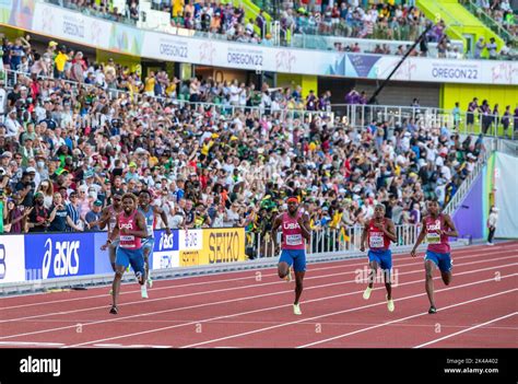 Noah Lyles Kenneth Bednarek And Erriyon Knighton Of The Usa Competing