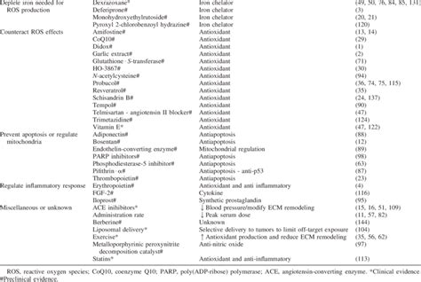 Drugs and strategies used to prevent anthracycline-induced ...