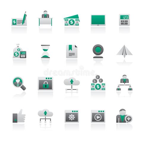 Iconos Del Asunto Y Del Mobiliario De Oficinas Ilustraci N Del Vector